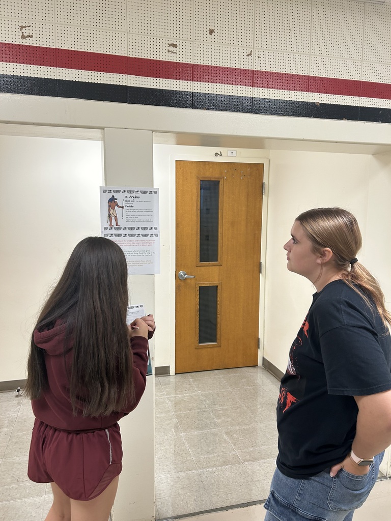 Students during a scavenger fact hunt.