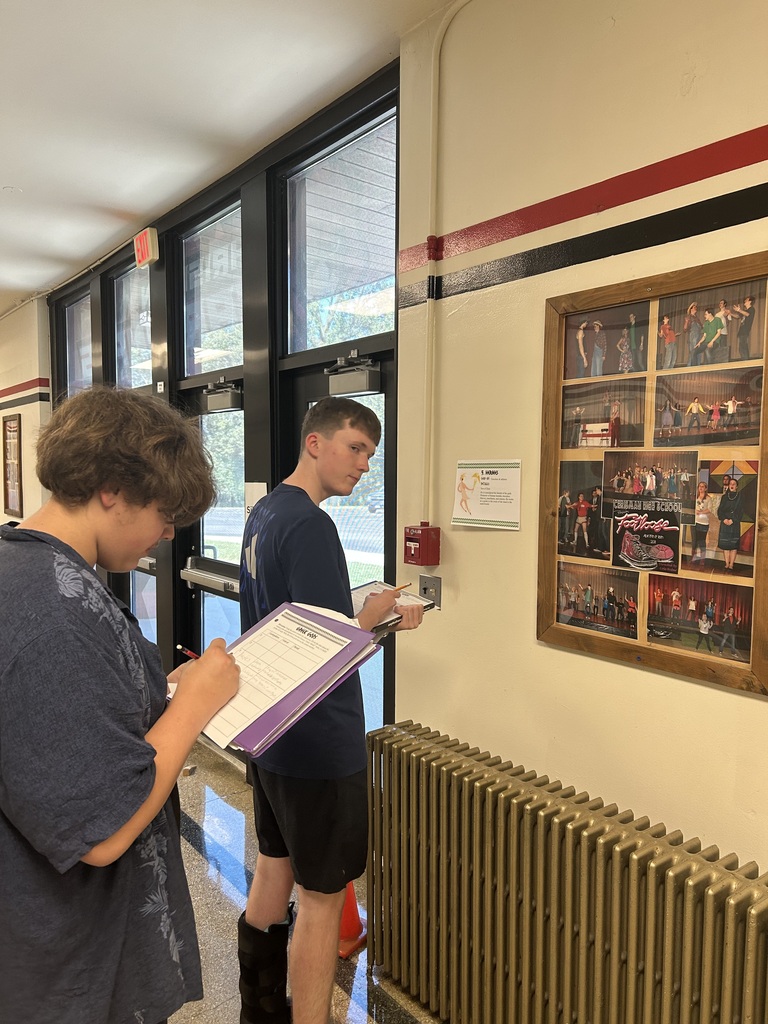 Students during a scavenger fact hunt.