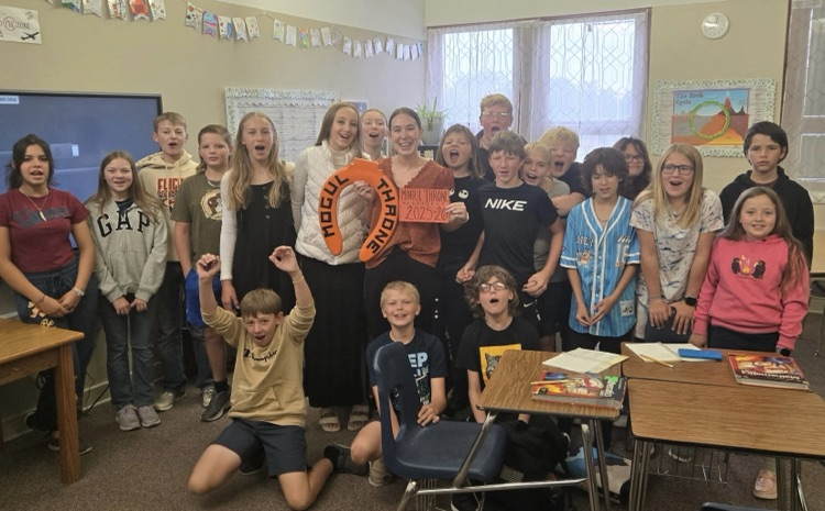 Miss Bach with the Middle School students