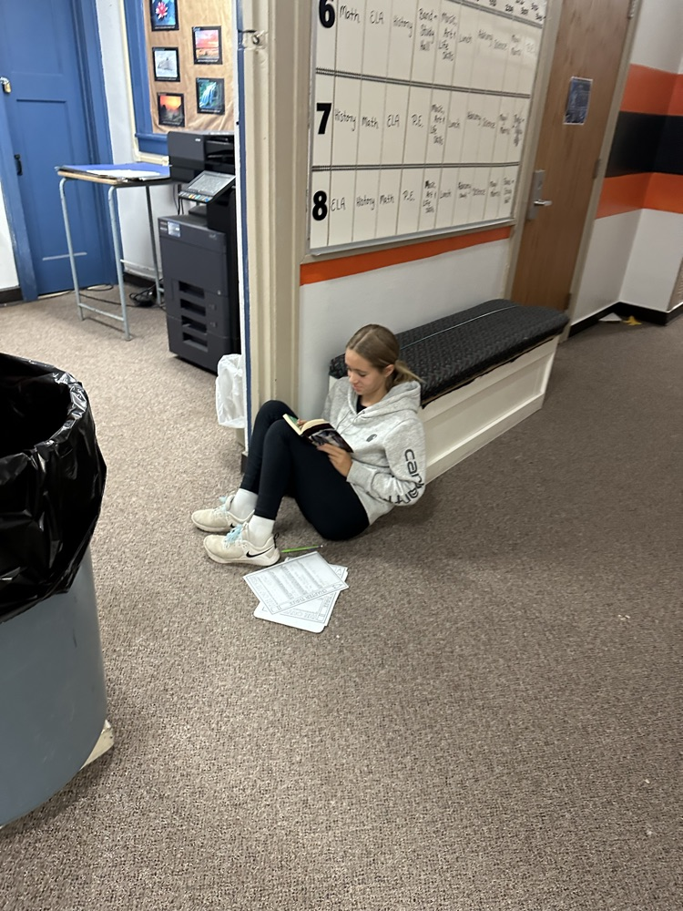 student reading