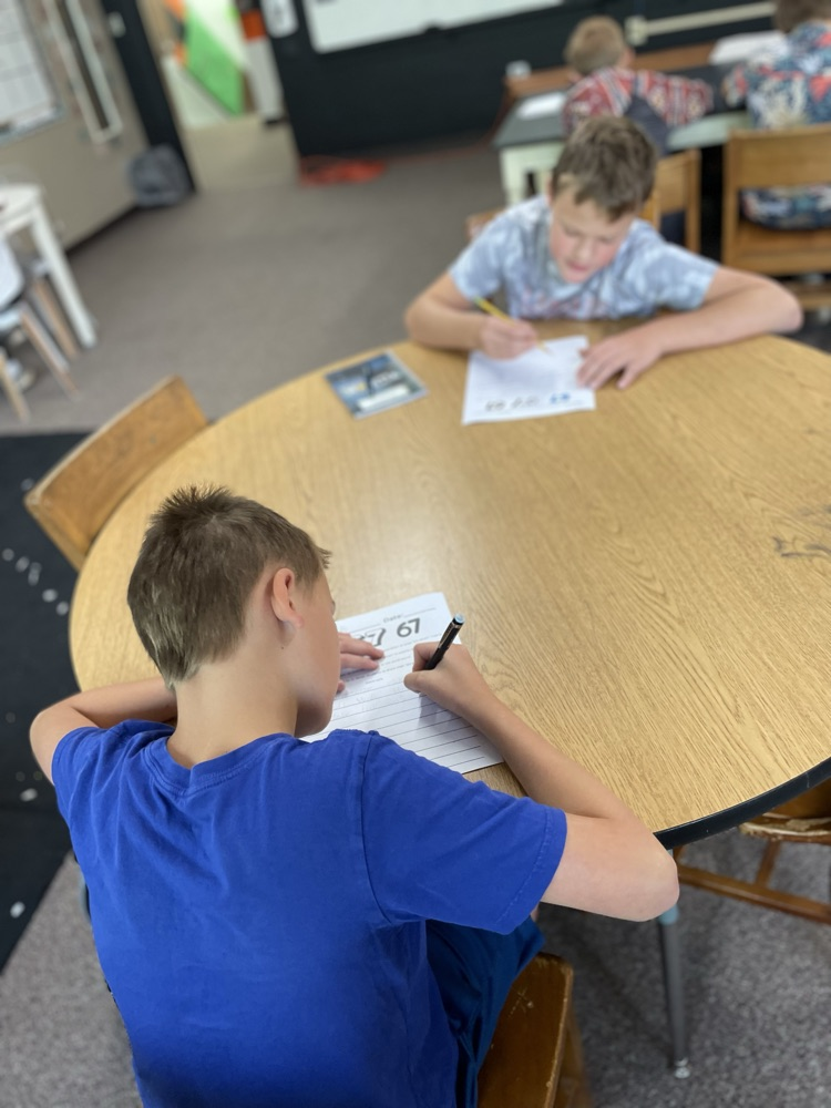 students writing