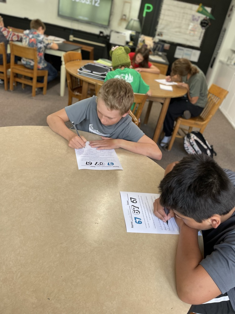 students writing