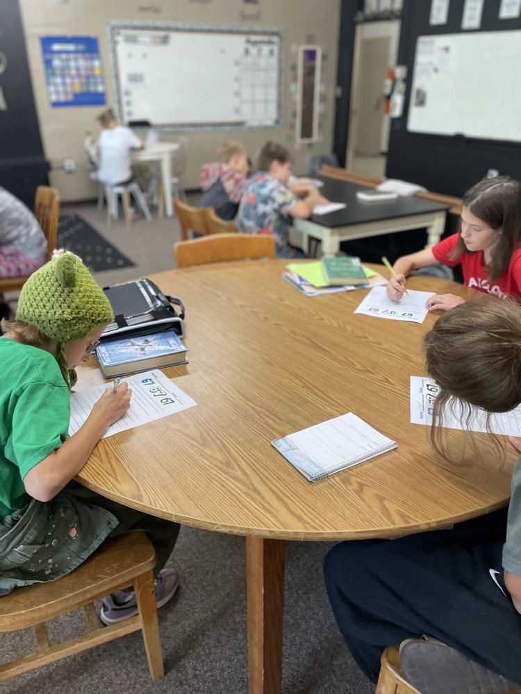 students writing