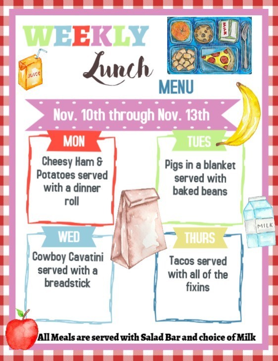 Lunch menu