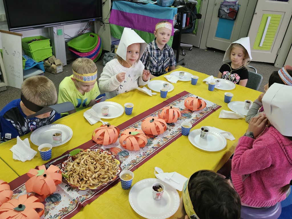 students celebrating a feast