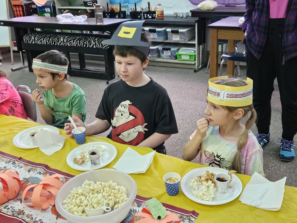 students celebrating a feast