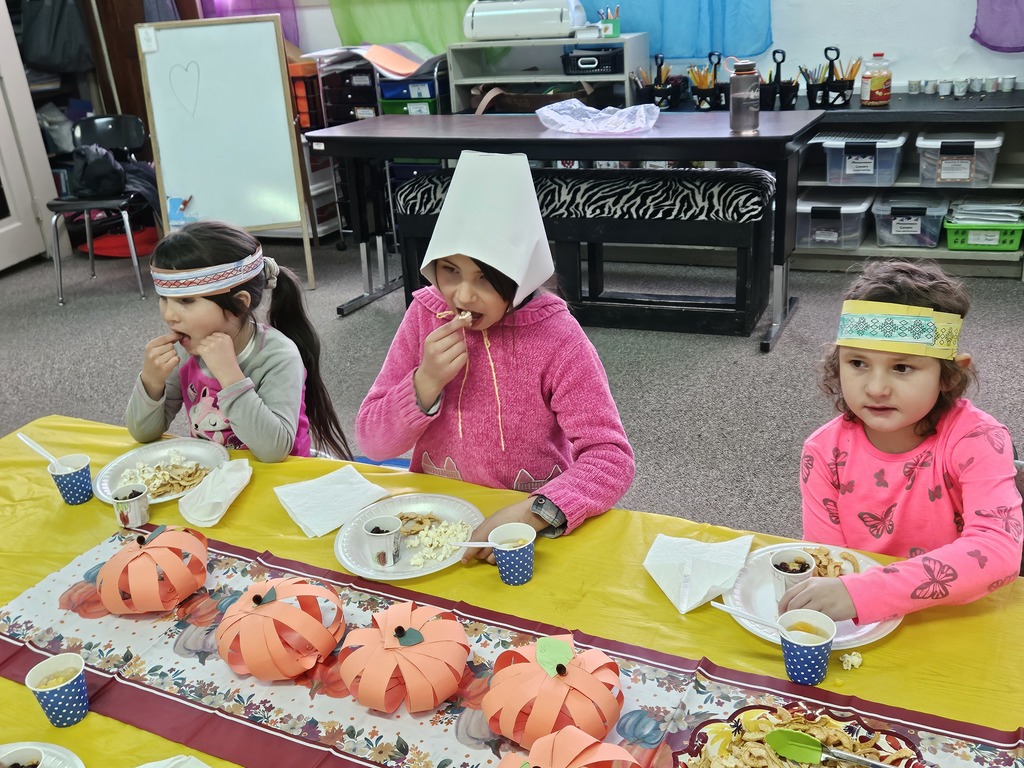 students celebrating a feast