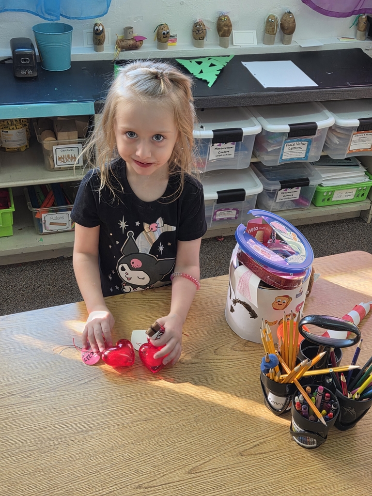 A girl with a Valentine's box