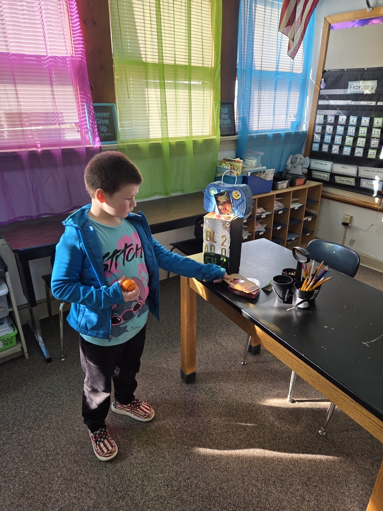 A boy with a Valentine's box