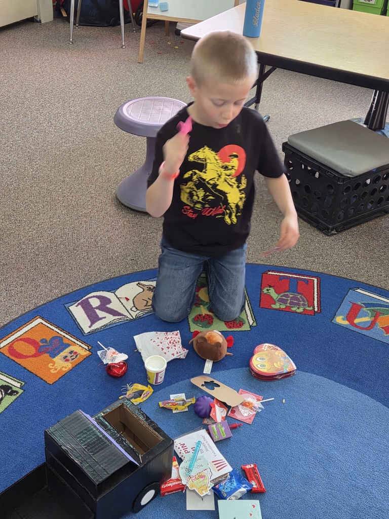 A boy with a Valentine's box