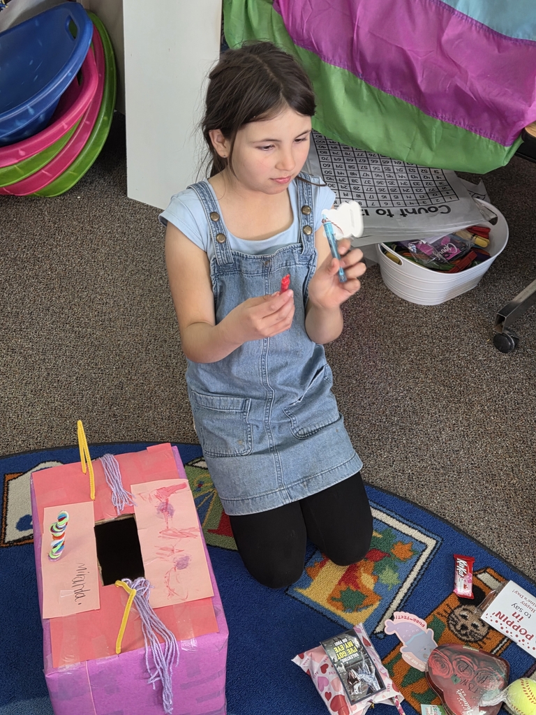 A girl with a Valentine's box