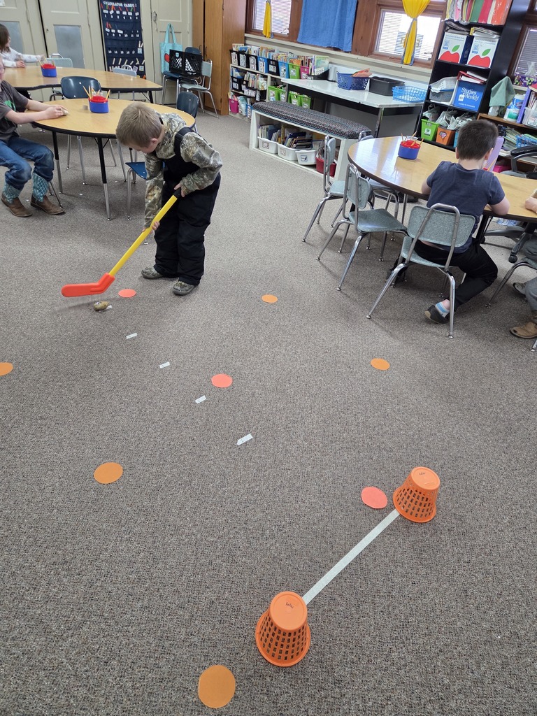 a boy with a hockey stick