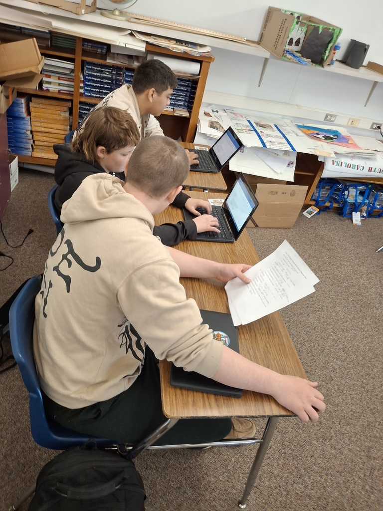 The students in Mr. Tussing's 6th & 8th grade history classes are making skits! The 6th graders' are about reincarnation and Ancient India. The 8th graders' are telling the story of Tecumseh and his confederacy. Stay tuned for their presentations next week!