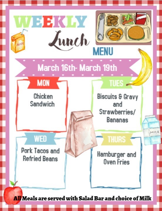 Lunch menu