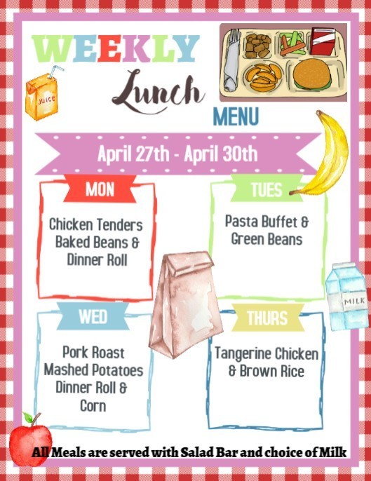 Lunch menu