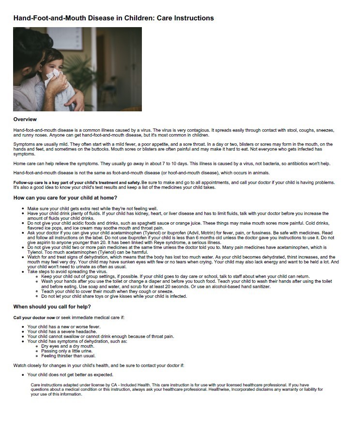 Hand, Foot, and Mouth