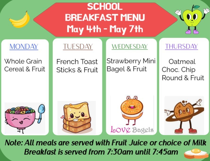 Breakfast menu