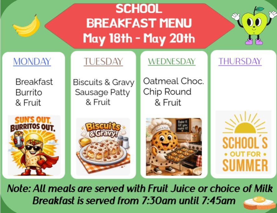 Breakfast menu