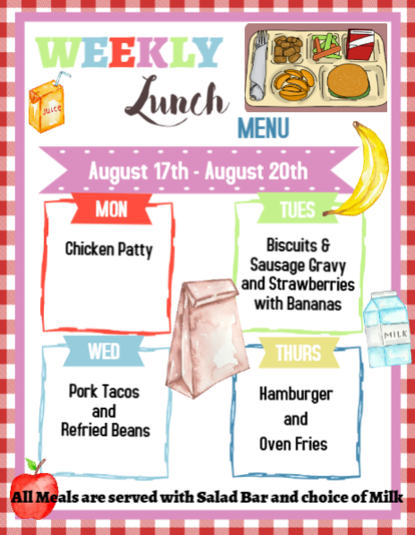 Lunch menu
