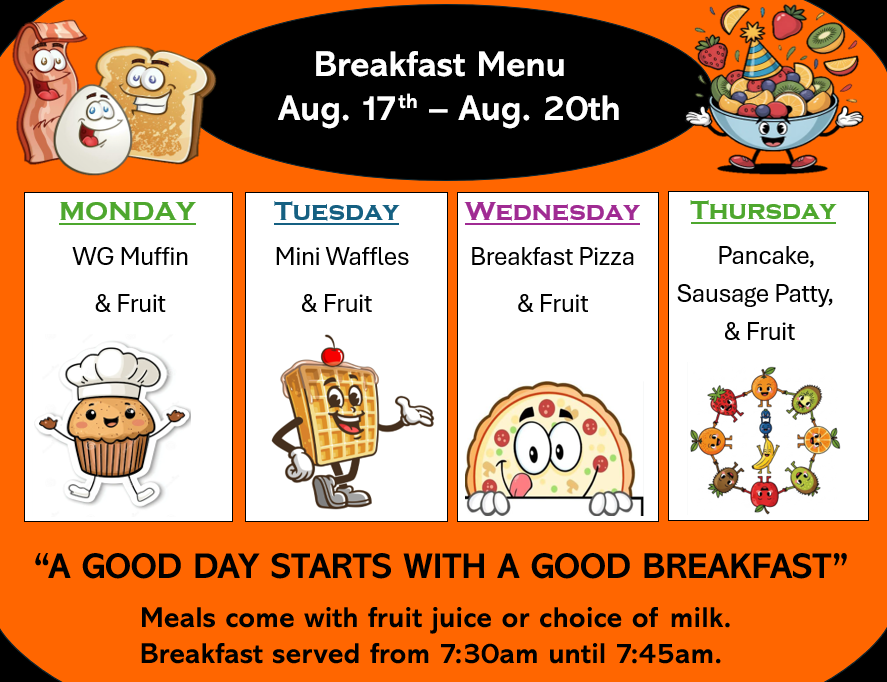Breakfast menu