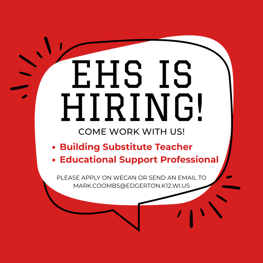 EHS is Hiring.  8-4-25