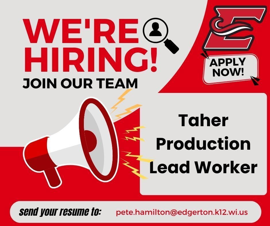Now Hiring - Taher Production Lead Worker.
