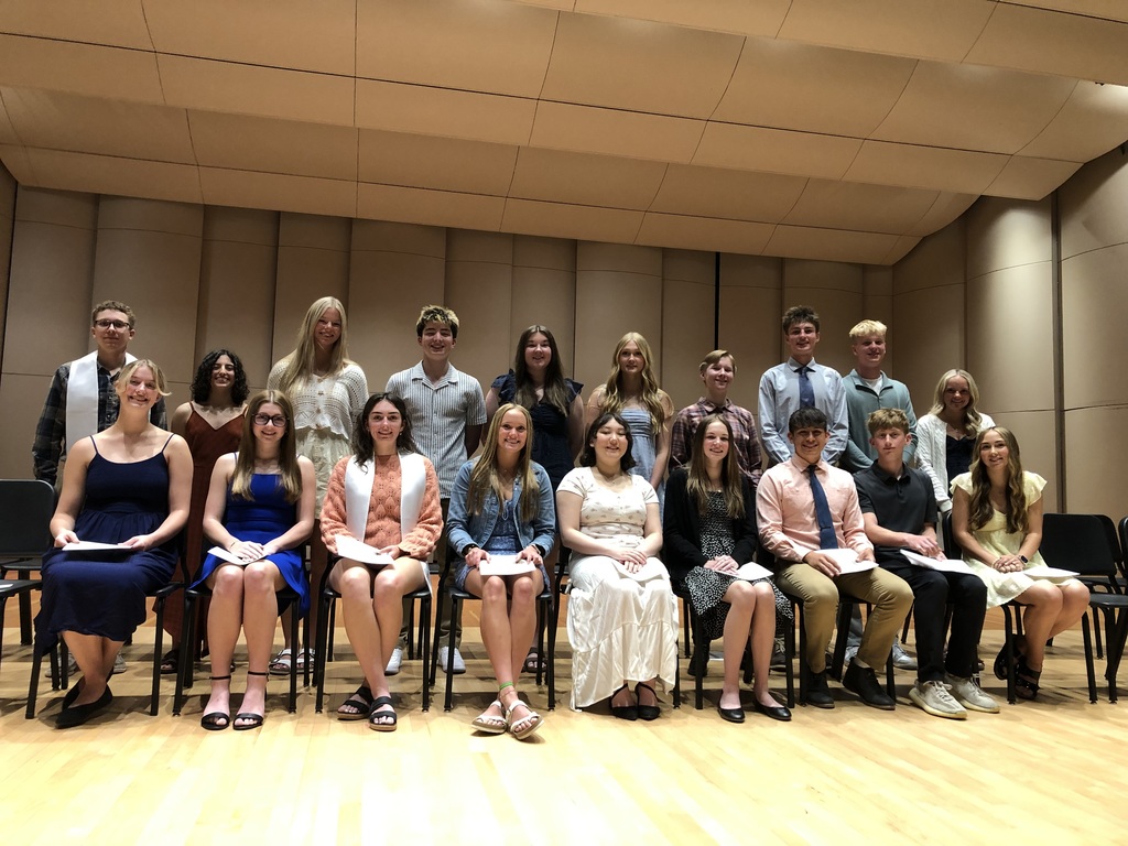 Group of NHS inductees on the stage!