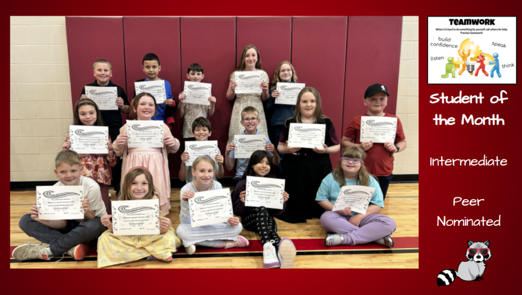 Grades 3-5 - Peer Nominated Students of the Month