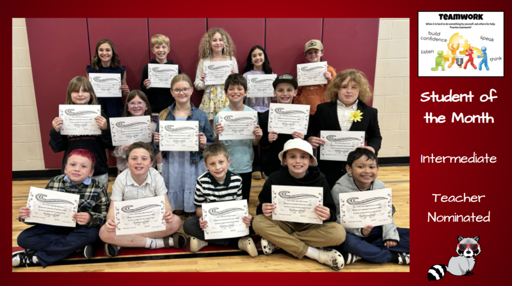 Grades 3-5 - Teacher Nominated Students of the Month
