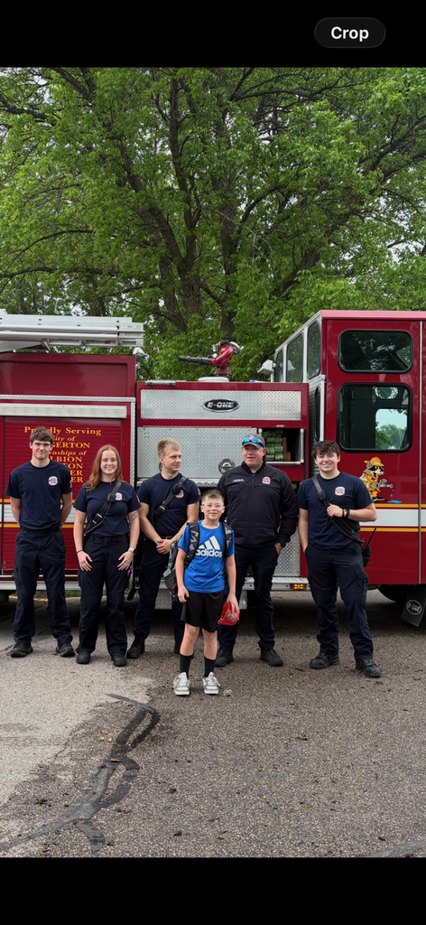 Group photo in front of the Lakeside Fire Truck 