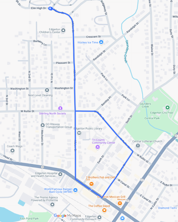 Map of Graduation Parade following event.