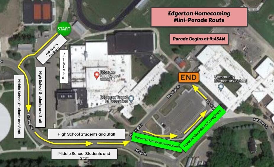 Visual Map of the route through campus.