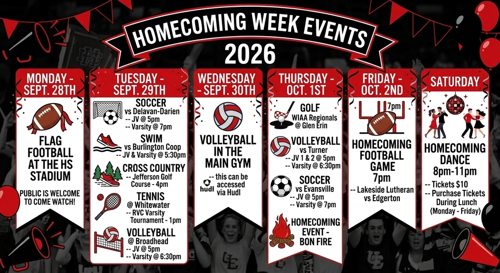 Homecoming events in a visual format.