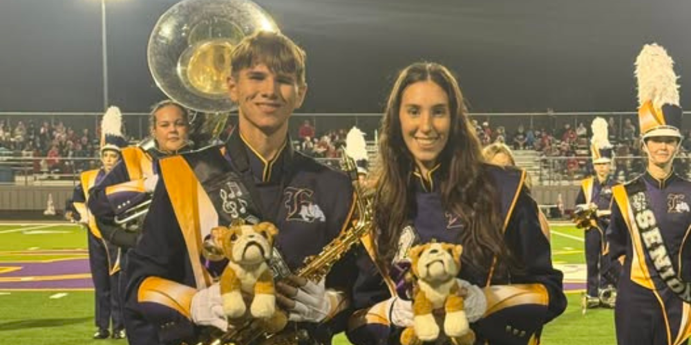 Congratulations to this year’s BAND BEAU & DUCHESS… M Welborn & A Poynter!! 💜💛