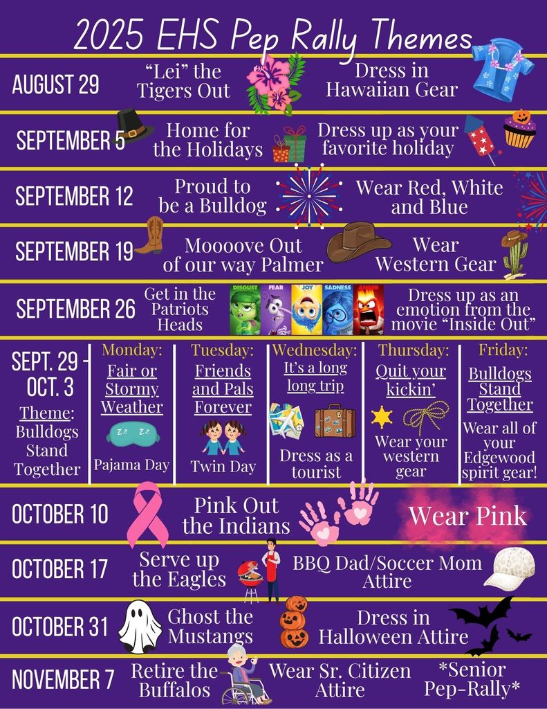 Pep Rally Schedule