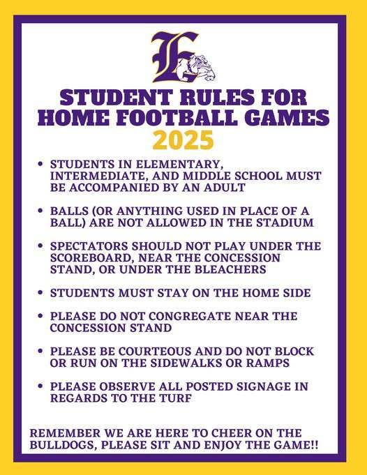 Student Rules for Home Football Games