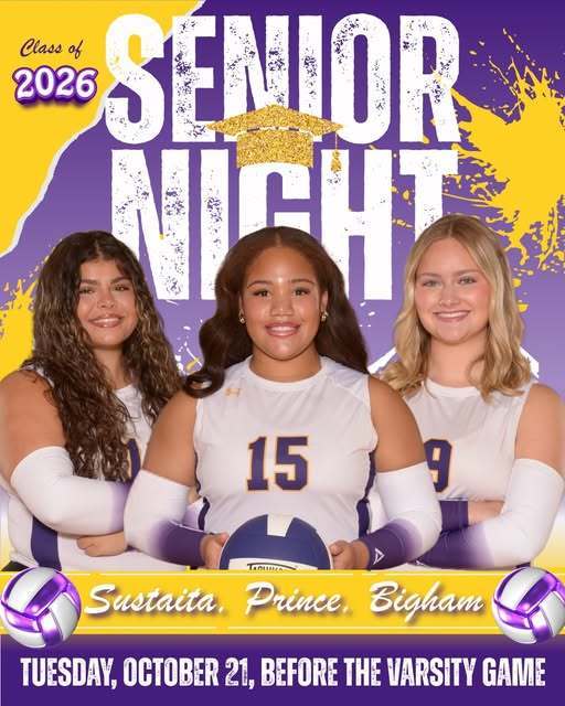 🏐💜 VOLLEYBALL SENIOR NIGHT! 💜🏐 Join us tomorrow evening before the start of the Varsity Volleyball game as we celebrate our three amazing seniors — Sustaita, Prince, and Bigham! 🎉 Come show your support and help us honor their hard work, leadership, and dedication to Bulldog Volleyball! 🐾💪 #SeniorNight #GoDogs #BulldogVolleyball