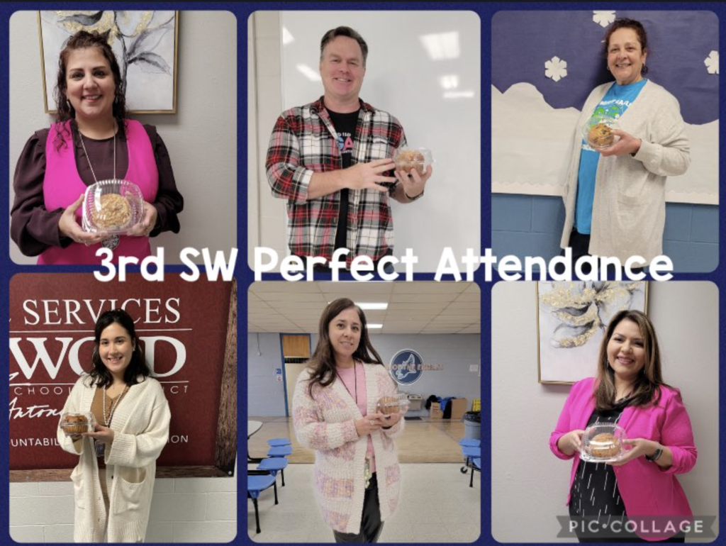 Educators who had perfect attendance for the 3rd six weeks