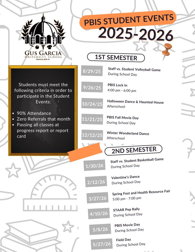 Charger Families! We have some AMAZING PBIS events planned for this year! Mark your calendars, and take note of the requirements to be invited. We are looking forward to seeing all the students back on August 12!