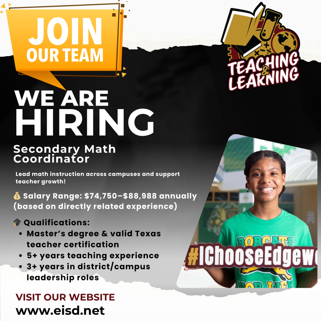 EISD is hiring a Secondary Math Coordinator 