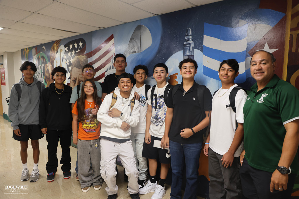 The Rocket Baseball team pauses for a first day photo