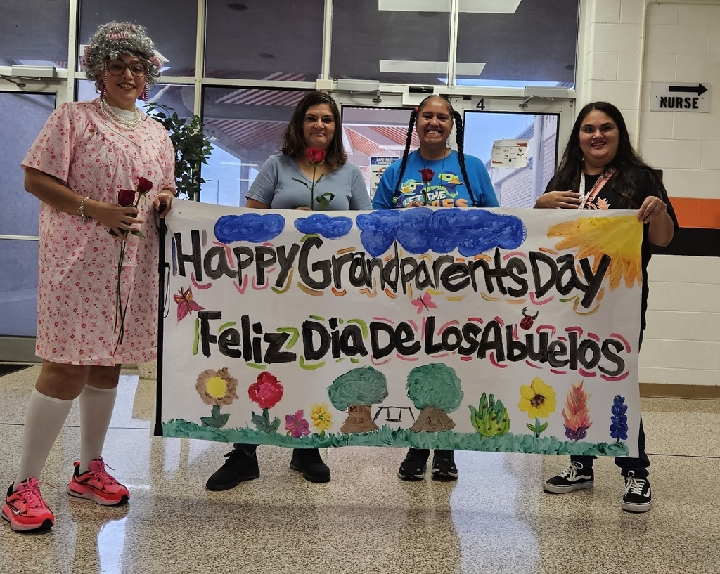 Happy Grandparent's Day! Grandparents, we appreciate all you do for our students! Thank you for showing up every day for our students! Love, Gus Garcia Cheer and Parent Volunteers