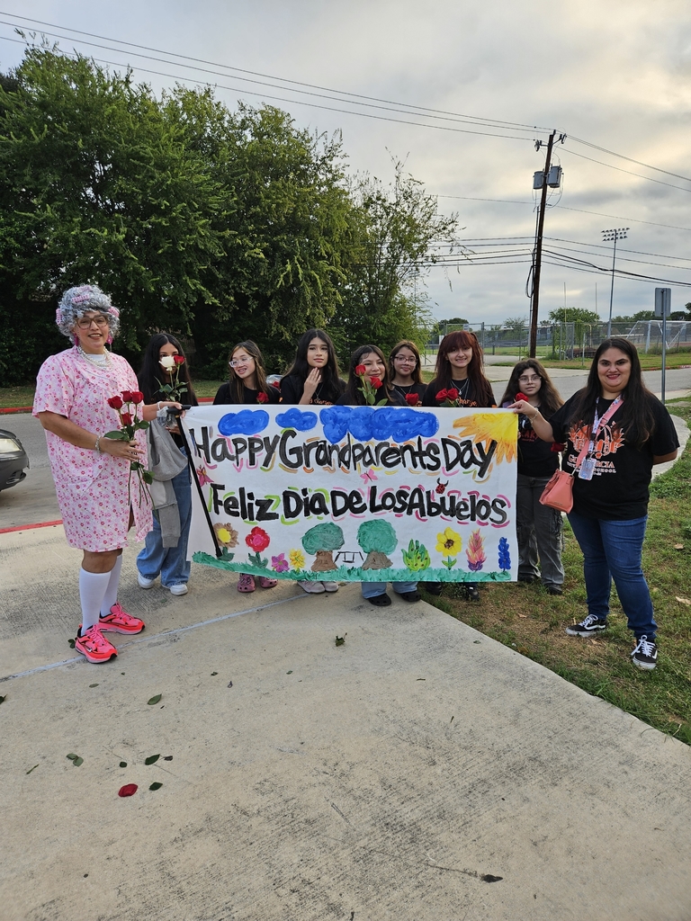 Happy Grandparent's Day! Grandparents, we appreciate all you do for our students! Thank you for showing up every day for our students! Love, Gus Garcia Cheer and Parent Volunteers