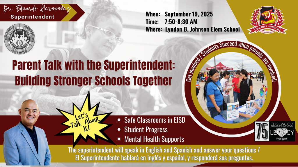 Parent Talk With the Superintendent on Sept. 19