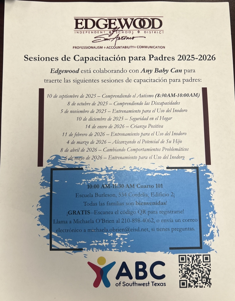 Here are the Parent Training Sessions 2025-2026 