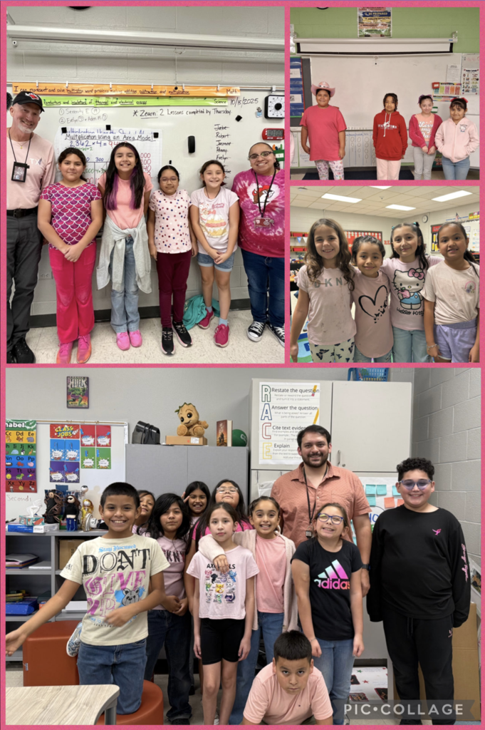 HBG students wearing pink in support of breast cancer awareness month