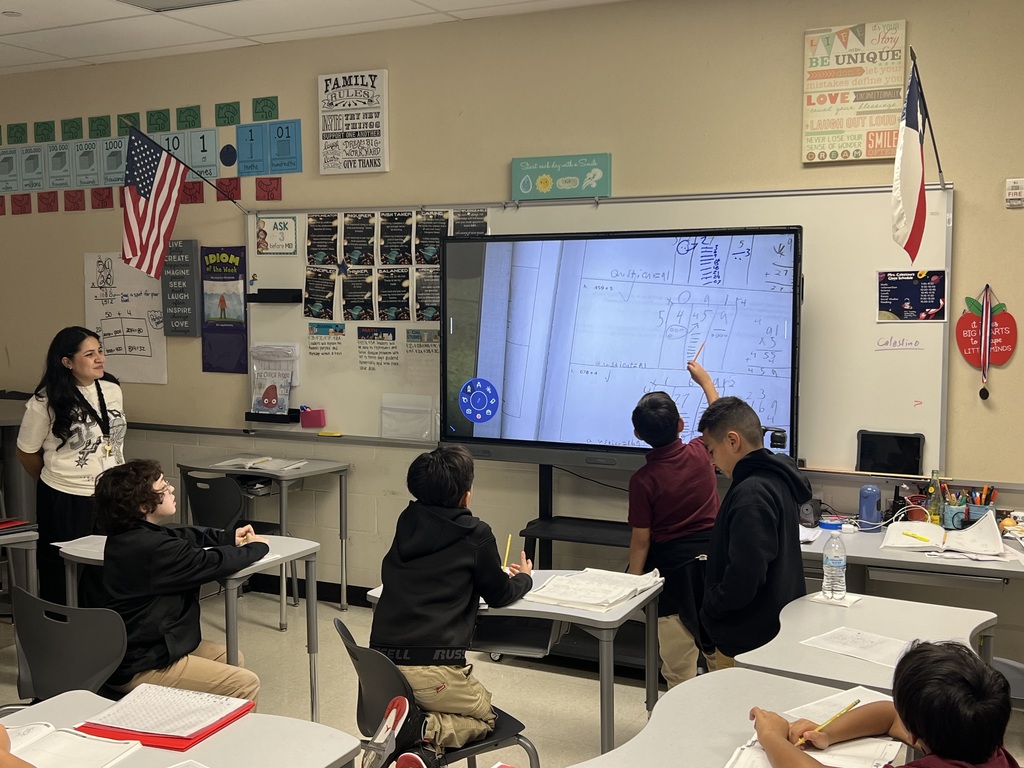 Learning math in 4th grade. Student being communicators and explaining the problem solving process.