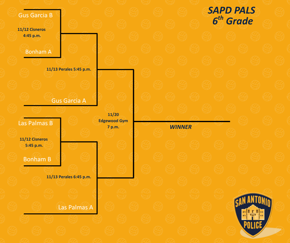 PALS Volleyball bracket 6th grade