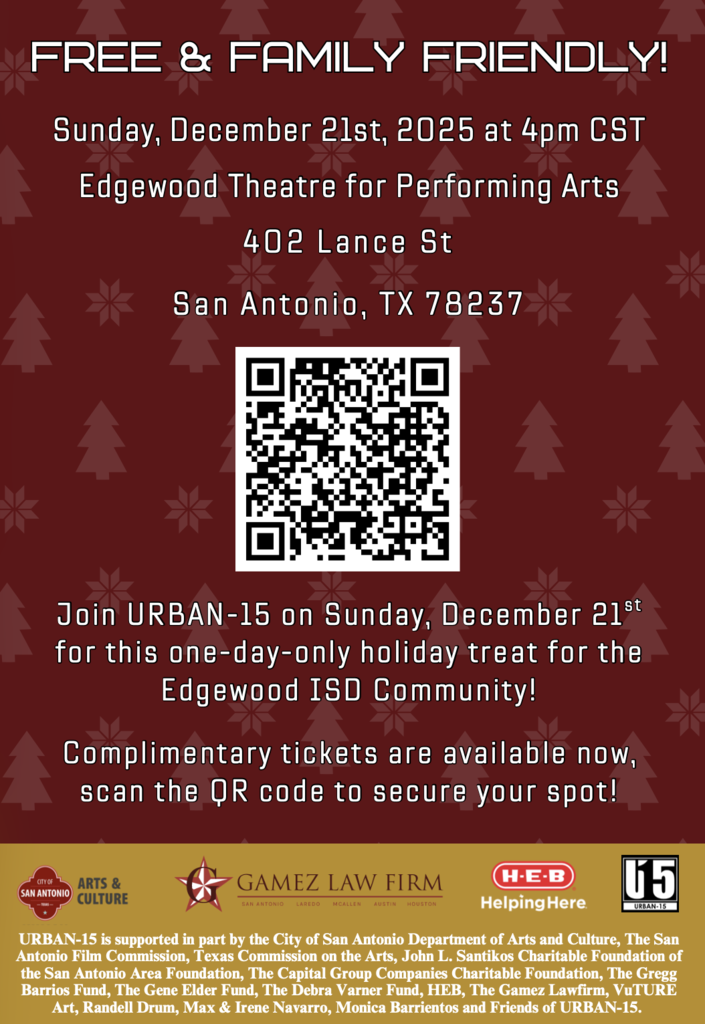 Urban 15 holiday light show event for EISD scan the QR for free tickets.