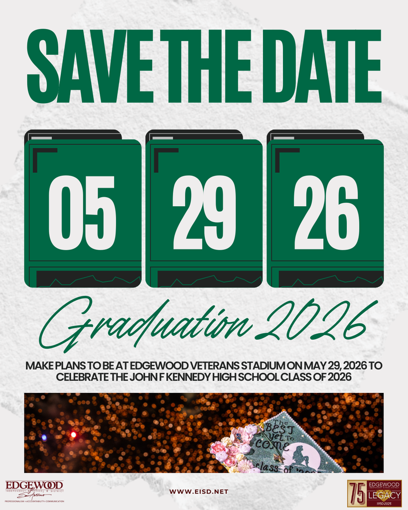 JFK Graduation Save gthe Date for May 29, 2026